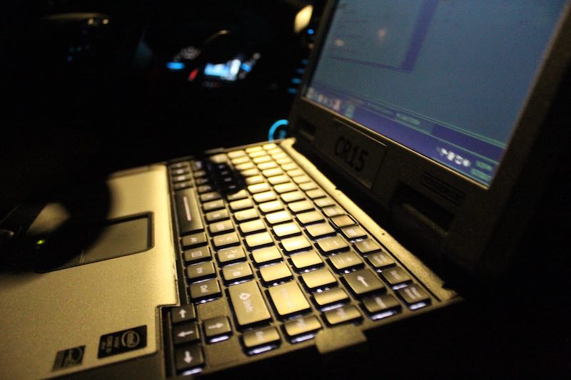 Laptop in Police Cruiser at night