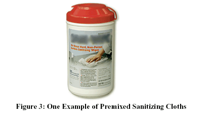 Example of Premixed Sanitizing Cloths