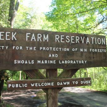 Creek Farm Reservation sign