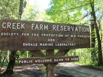 Creek Farm Reservation sign