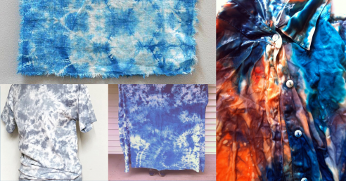 Various dyeing techniques on cloth