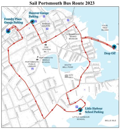 City Of Portsmouth Announces Event Parking Free Shuttle For Sail   SailPortsmouthParkingShuttleMap2023 