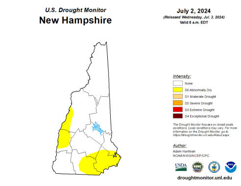 NH Drought map for July 2, 2024