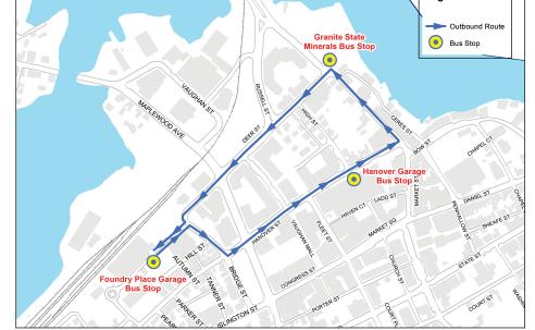 Map of Sail Portsmouth shuttle route for July 27 & 28
